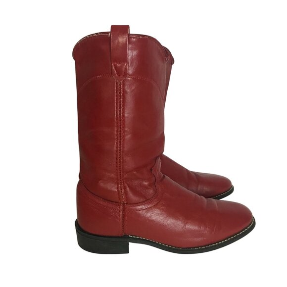 Ariat Womens Red Leather Cowboy Boots 5.5M Western-Style Durable Classic Design - Picture 1 of 10